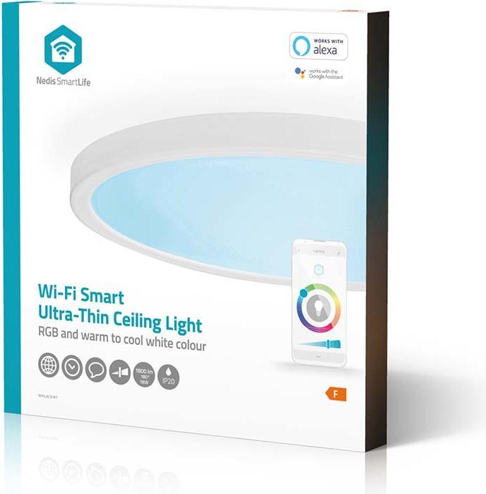 Image du produit Nedis SmartLife Plafonnier | Rond | 29 x 29 cm | Blanc chaud à blanc froid | Pleine couleur (RGB) | 1800 (1800 lm)