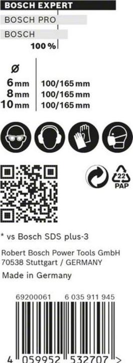 Image du produit Bosch Professional Zubehör EXPERT SDS plus-7X Jeu de forets marteaux, 6/8/10 mm, 3 pcs. (10.0 mm, 6.0 mm, Ø 8.0 mm)