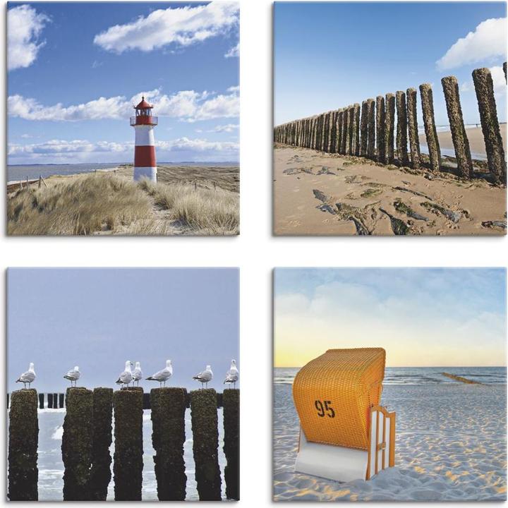 Produktbild Artland Leuchtturm Sylt Strand Möven Strandkorb K2YI (20 x 20 cm)
