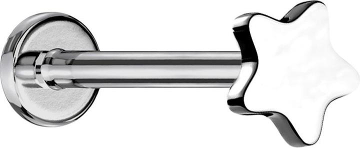 Produktbild Star Piercing Micro Labret Innengewinde silber Stern (Titan G23, ohne Messing)