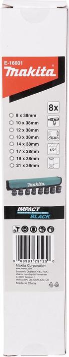 Produktbild Makita Steckschlüssel-Set, 8-teilig (E-16601) (1/2")