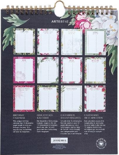 Immagine prodotto Artebene Calendario di compleanno 21x26 fiori (21 x 26 cm)