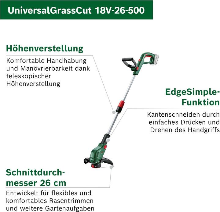 Actual product image Bosch Home & Garden UniversalGrassCut 18V-26-500 Solo cordless grass trimmer (Trim line)