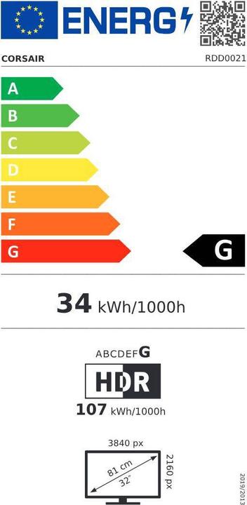 Energie-Label Corsair Xeneon 32UHD144-A (3840 x 2160 Pixel, 32")