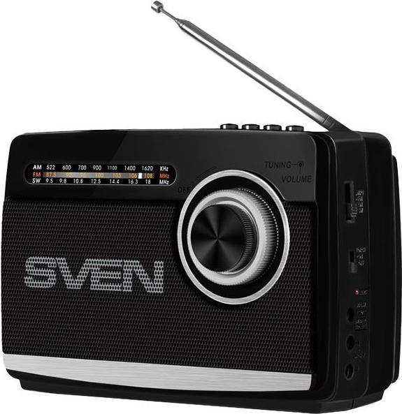 Produktbild Sven Funkgerät Lautsprecher SRP-535, schwarz (3W, FM/AM/SW, USB, microSD, Taschenlampe, Batterie) (Tragbarer Blu-ray Player)