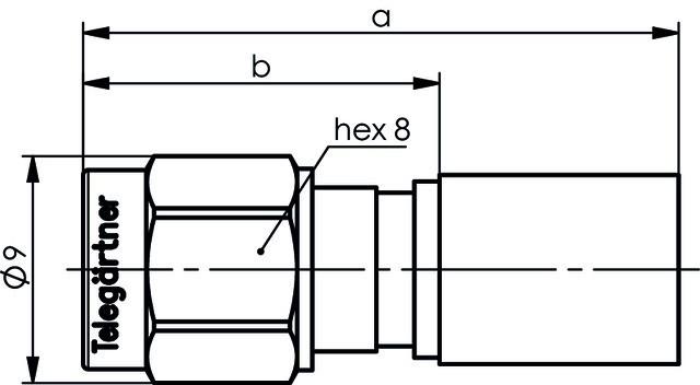 Produktbild Telegärtner SMA Straight Plug Crimp G30 (1.5/3.8), H 155, Low Loss 1.4/3.8 crimp/crimp Koaxialstecker (CAT7)