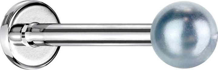 Actual product image Star Piercing Micro Labret inner thread silver pearl light blue (without brass, Surgical steel 316L, Acrylic)