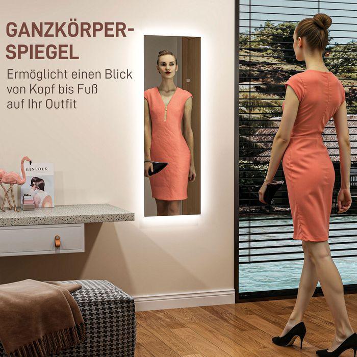 Image du produit Swisshandel24 Ganzkörperspiegel 40 x 120 cm Standspiegel mit LED Lichte, Wandspiegel