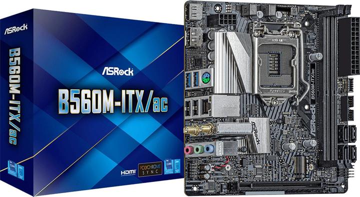 Produktbild AsRock MB -ITX/ac 1200 ITX HDMI/DP DDR4 (LGA 1200, Intel B560, Mini-ITX)