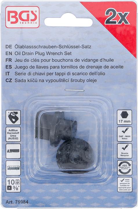 Produktbild BGS Ölablassschrauben-Schlüssel-Satz für DAF, MAN, Volvo, Scania, Neoplan 2-tlg.