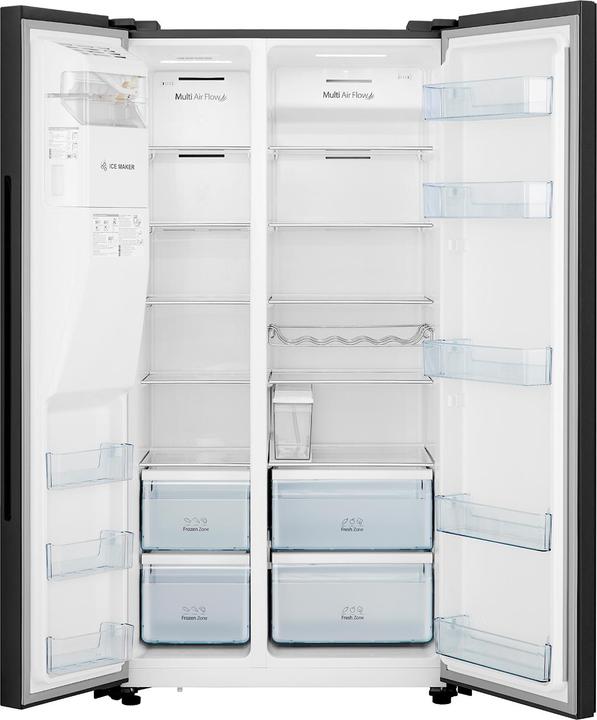 Image du produit Hisense RS694N4GBE Side-by-Side Kühlkombination Freistehend 562 l E Schwarz (562 l)
