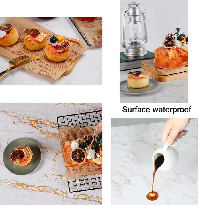 Produktbild HengMing Hintergrund Boards Kit, Flow Gold Weiss Marmor