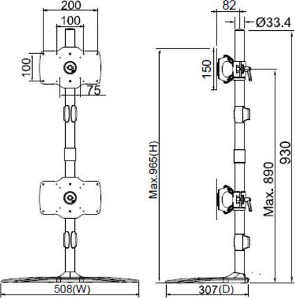 Actual product image Multibrackets Tischständer EX Kit (Table, 32")