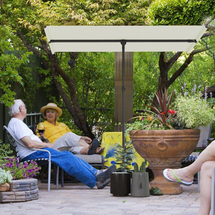 Actual product image Swisshandel24 Sonnenschirm 180 Grad drehbar Höhenverstellbar Alu 150x205cm Beige (2.05 m)