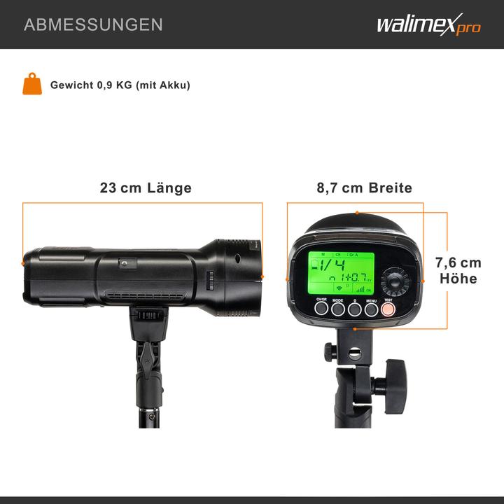 Actual product image Walimex pro Studio battery-powered flash Mover 200 TTL (200 W, Flash head)