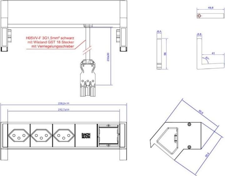 Produktbild Bachmann Desk 2 (3 x, Typ 13, 0.20 m)