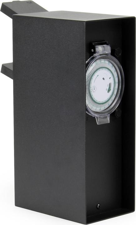 Actual product image Wiltec Garden Socket Twofold from Stainless Steel with Timer, Outdoor Socket IP44 with Timer Clock