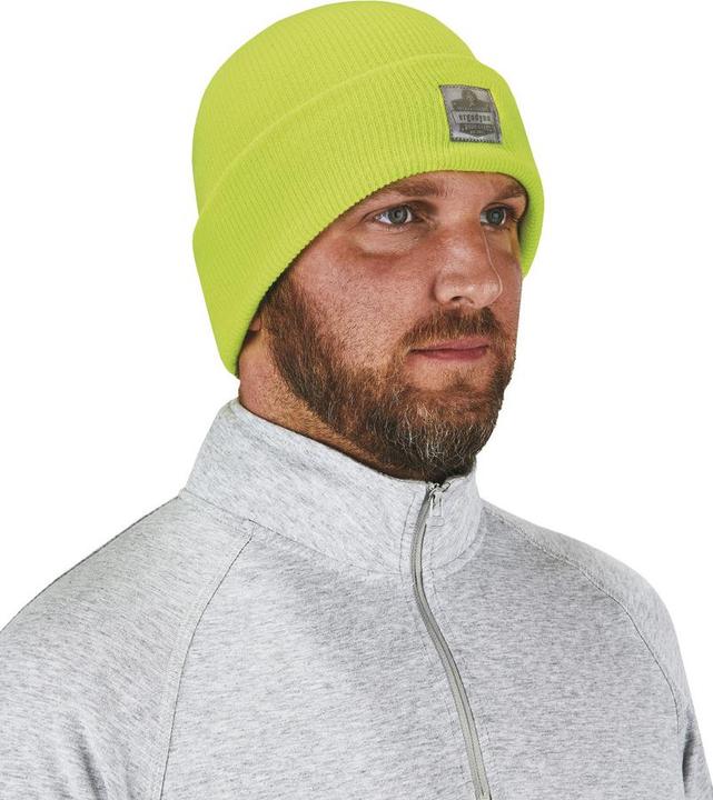 Actual product image Ergodyne Beanie knitted cap N-Ferno 6806, lime