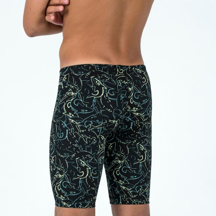 Image du produit Nabaiji Maillot de bain jammer natation Garçon - 500 Fitib shark noir (14, 15, 16)