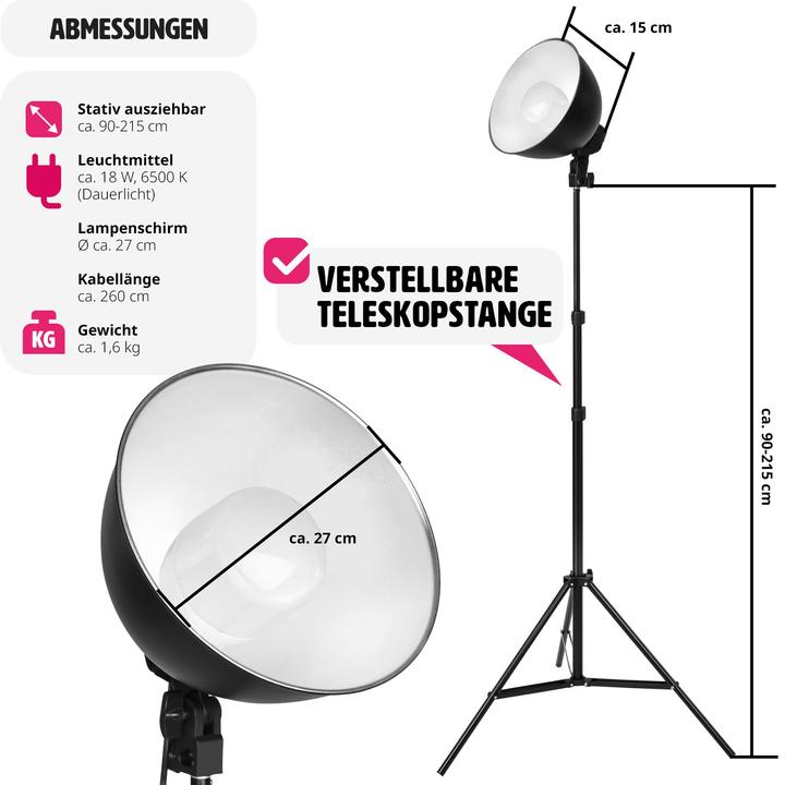 Produktbild tectake 2 Studioleuchten (Studioleuchte)