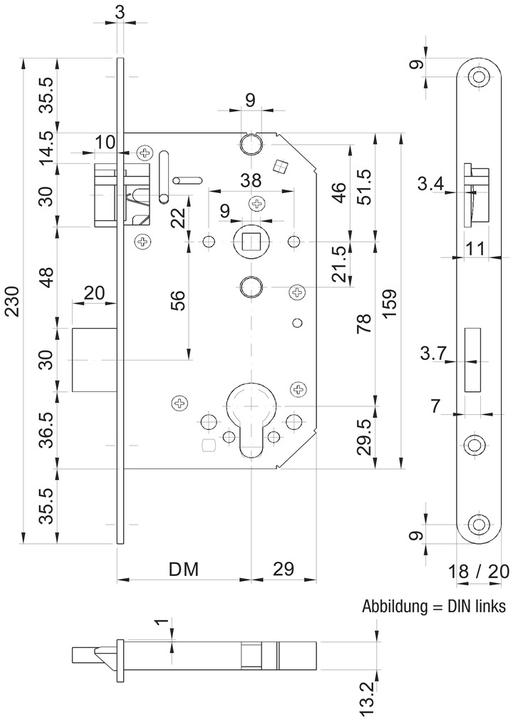 Actual product image MSL Panic security mortise locks CASA-Alpha 1719 Pbe-SV (Mortise lock)