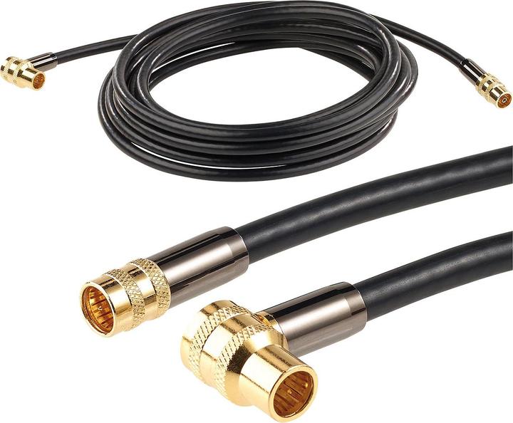 Produktbild Auvisio HDTV-Sat-Antennenkabel mit F-Winkelstecker & 4x-Abschirmung (105 dB, Antennenkabel)