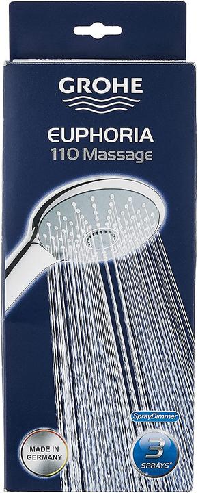 Image du produit Grohe Douchette à main Euphoria 110 Massage 27221000 11 cm chrome (3 Types de jets, 13 l/min)