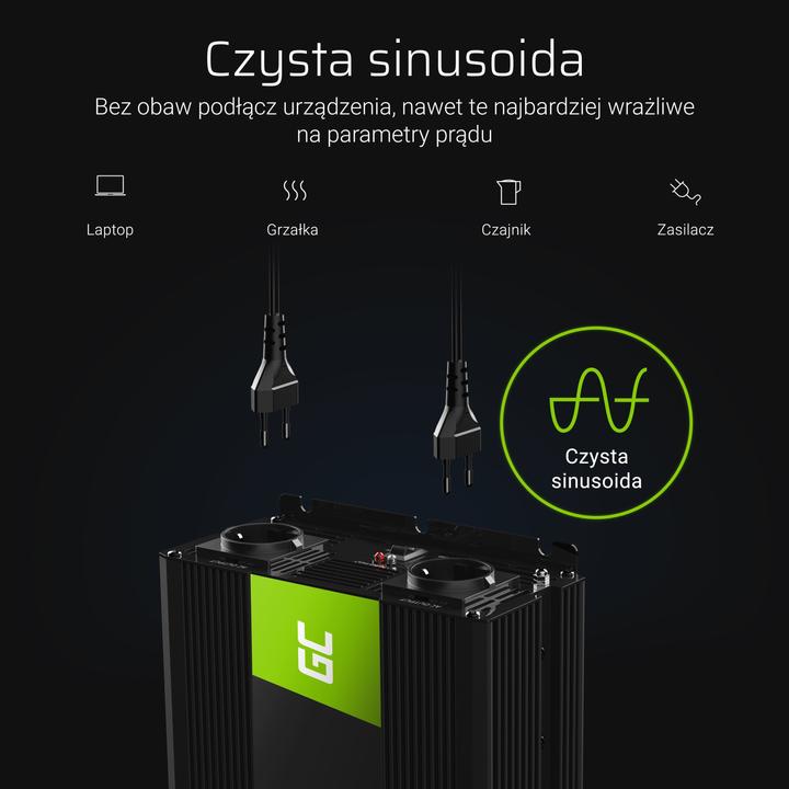 Actual product image GreenCell Inverter 24V to 230V Pure sine 3000W