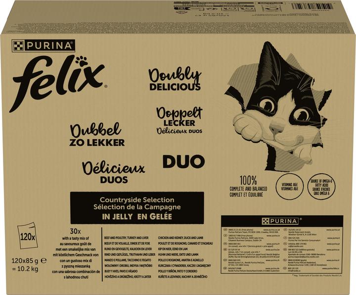 Actual product image Felix Twice as tasty meat (Adult, 120 pcs., 10200 g)