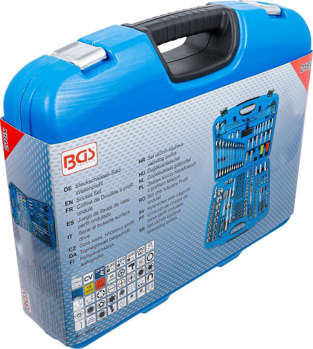 Actual product image BGS Socket Set 6.3 mm (1/4") / 10 mm (3/8") / 12.5 mm (1/2") Drive 218 pcs.