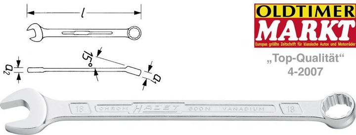 Immagine prodotto HAZET Chiave combinata a forchetta/ad anello 600N-8 ∙ Profilo trazione doppio esagono esterno ∙ 8 m… (8 mm)