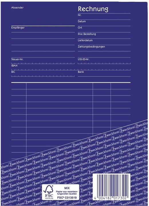 Actual product image Avery Form book "Invoice", SD, 4+1 FREE of charge (40 x)