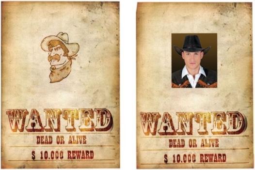 Produktbild Funny Wilder Westen Wanted Steckbrief