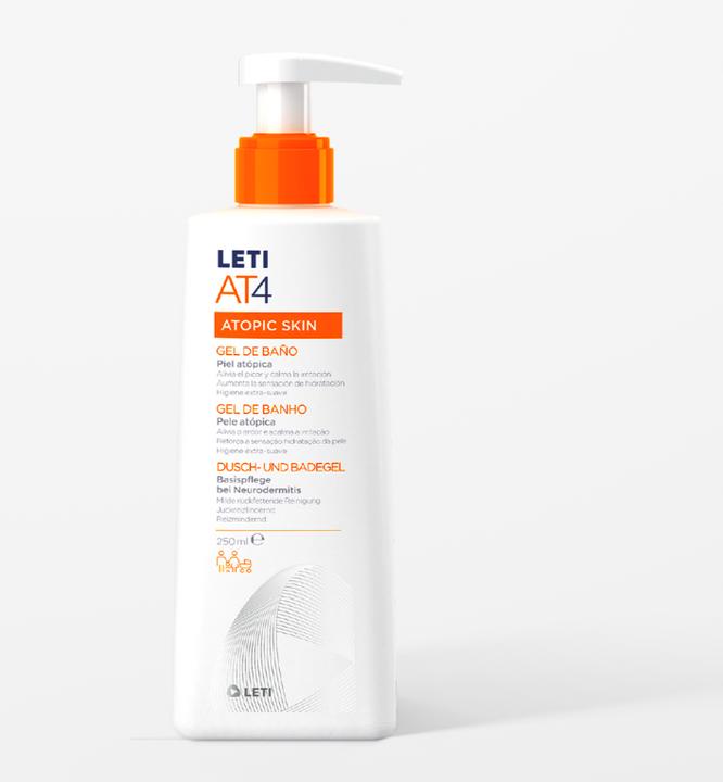 Immagine prodotto Leti AT4 Gel doccia e bagno - Detergente delicato e idratante per la pelle secca o soggetta a (Gel, 250 ml)