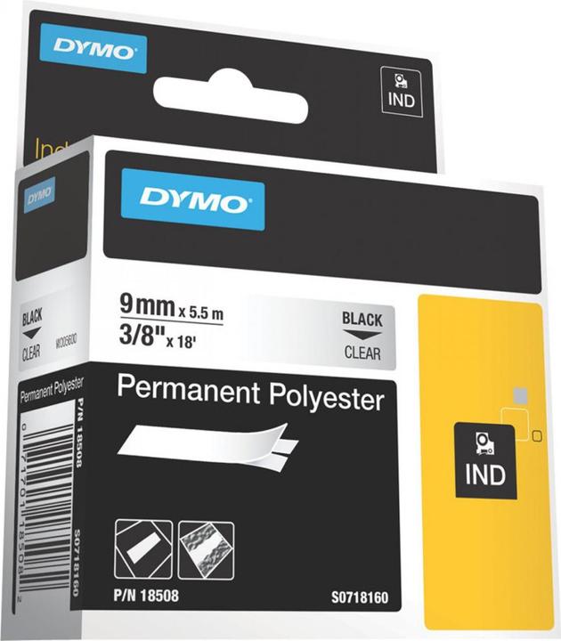 Dymo Schriftband Polyester 9mm (0.90 cm, Transparent)