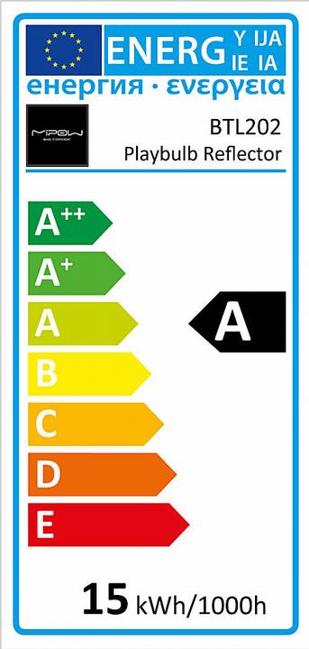 Energie-Label MiPow Playbulb (E27, 15 W, 900 lm, 1 x, A)