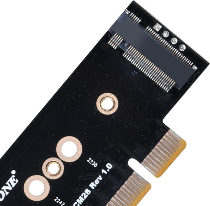 Actual product image Silverstone SST-ECM28 - 1x NVMe + 1x SATA M.2 SSD to PCI-E x4 1U adapter card