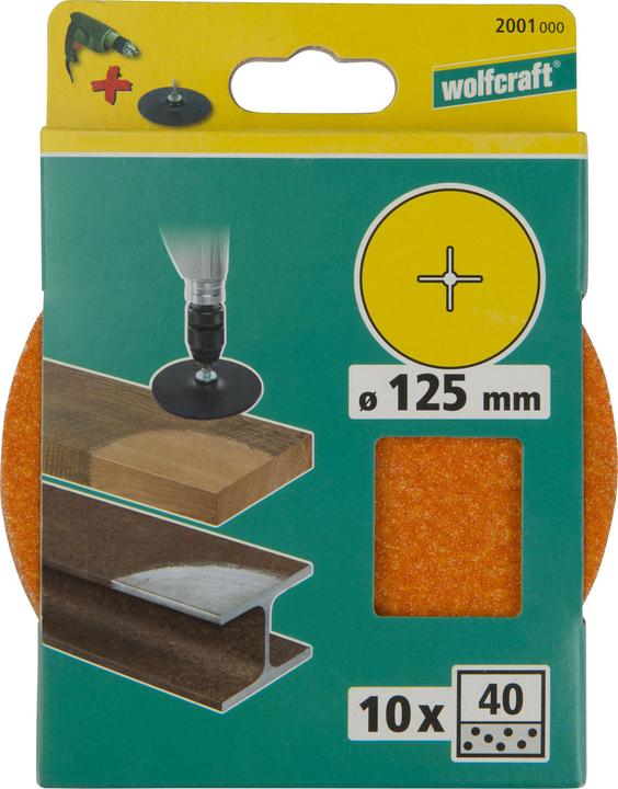 Produktbild wolfcraft wolfcraft 10 Schleifscheiben Korund K40 ø125mm (40)