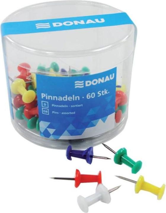 Actual product image Donau Pinboard needles 60 pieces in tin multicoloured (60 x)