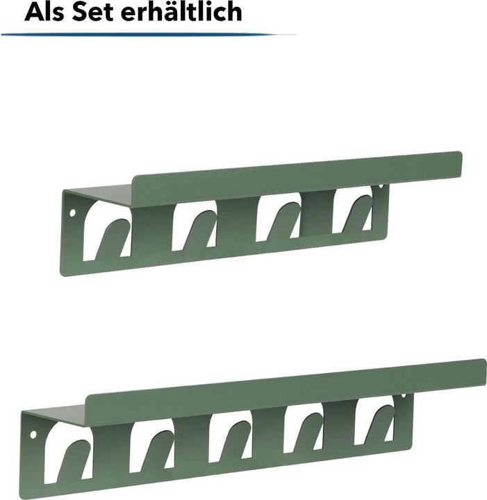 Actual product image Casa Pura Metal wall shelf with hooks