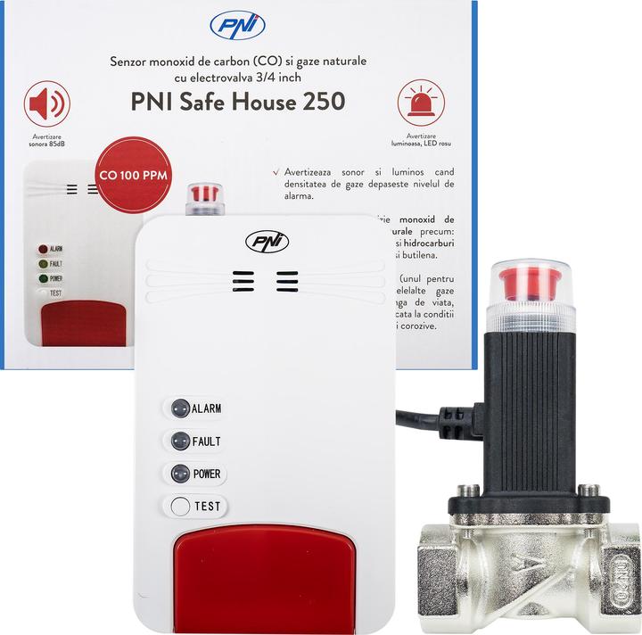 Actual product image PNI Safe House Dual Gas 250 package with sensors for 2 types of carbon monoxide gas (CO) and natural