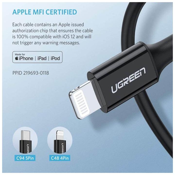 Image du produit Ugreen Câble Lightning vers USB-C 2.0 (1 m, USB 2.0)