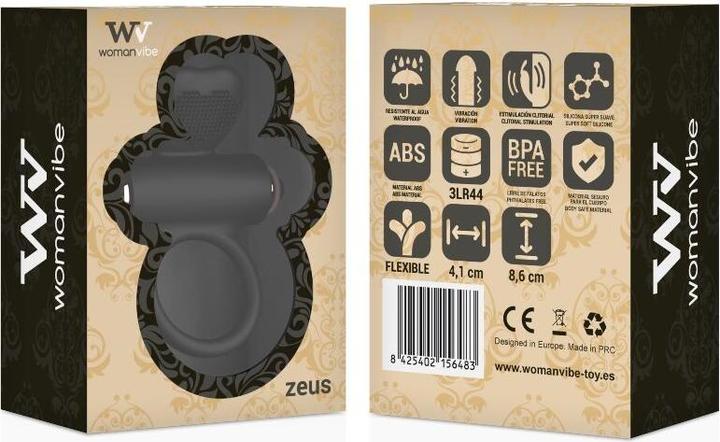 Actual product image Womanvibe Penis ring "Zeus" with vibration