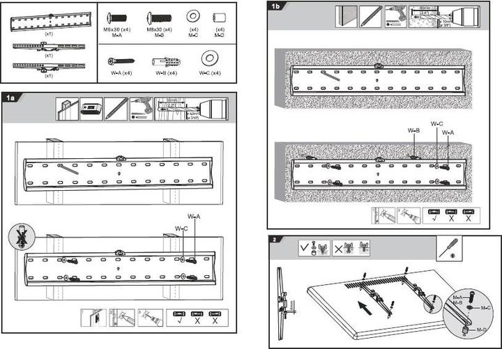 Actual product image Maclean MC-668 - VESA Monitor/TV Holder, 37-70", black, 40 kg (Wall, 70", 40 kg)