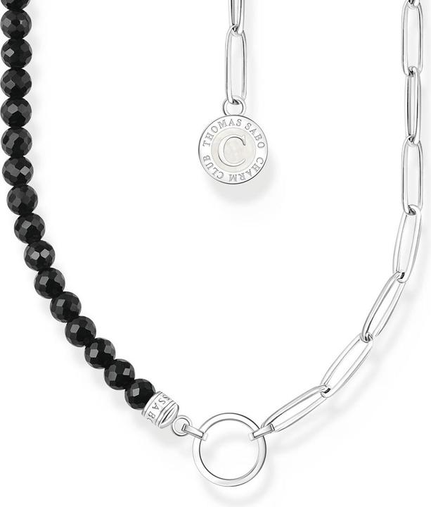 Produktbild Thomas Sabo Member Charm Halskette mit Obsidian Beads und Charmista Coin Silber (Emaille, Silber 925)