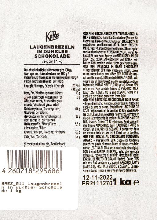 Immagine prodotto KoRo Laugebrezeln in dunkler Schokolade (1000 g)