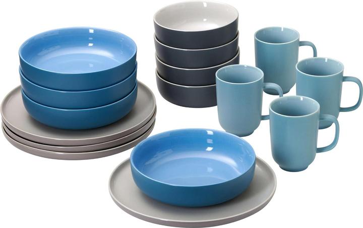 Actual product image Ritzenhoff & Breker Ritzenhoff & Breaker Combi Service 16 pcs Jasper taupe / grey / ocean blue / grey blue (4 Piece)