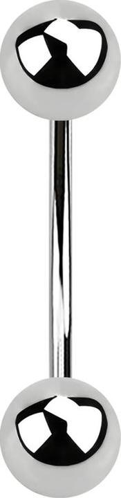 Produktbild Star Piercing Micro Banane silber mit zwei Kugeln (Chirurgenstahl 316L)
