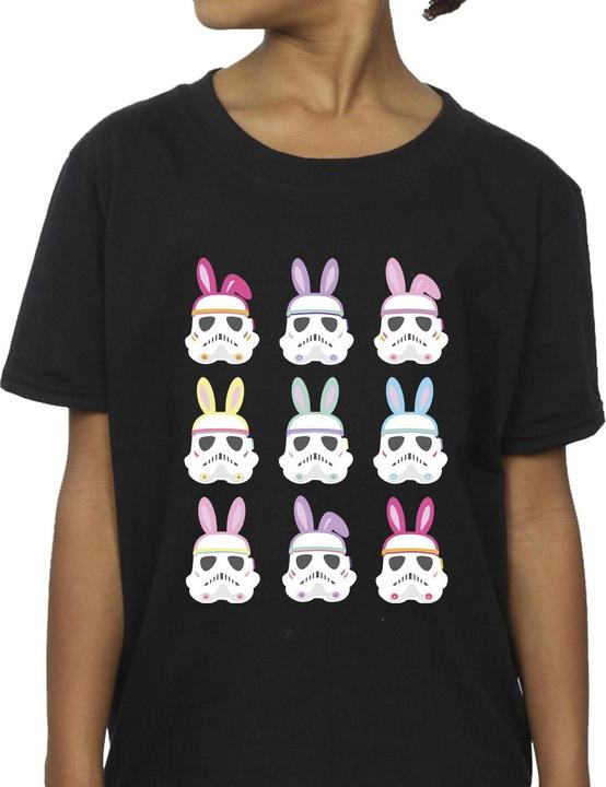 Actual product image Star Wars Girls Stormtrooper Easter Bunnies Cotton T-Shirt (152, 158)