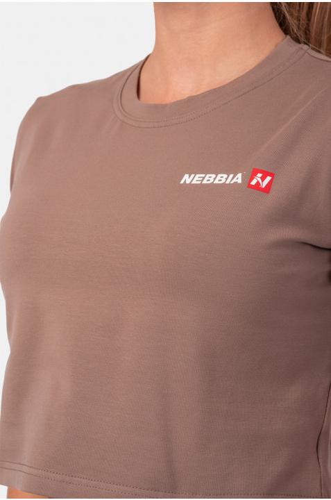 Actual product image Nebbia Minimalist Logo Crop Top 600 Brown (S)